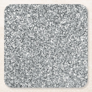 Silver Stone Gary Gold Marble Paarse Glitter Vierkante Kartonnen Onderzetter