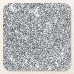 Silver Stone Gary Gold Marble Paarse Glitter Vierkante Kartonnen Onderzetter
