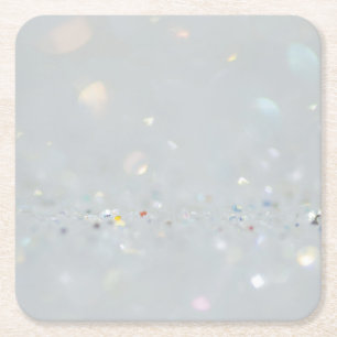 Silver Stone Gary Gold Marble Paarse Glitter Vierkante Kartonnen Onderzetter