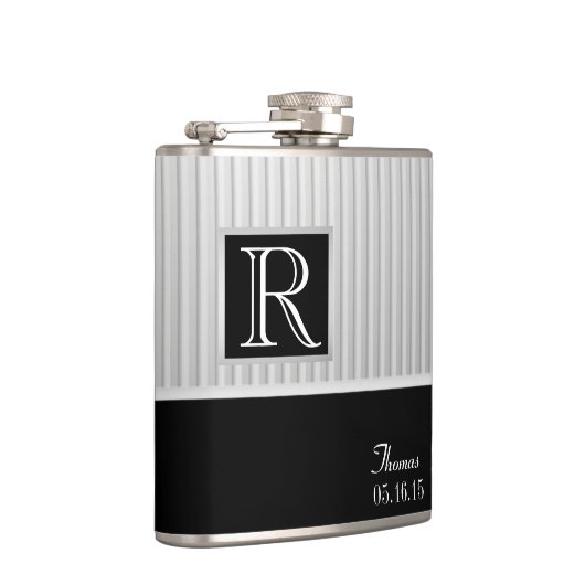 Silver Stripe-monogram Heupfles (Rechts)