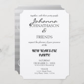 Silver Stripes Funny Custom New Year Kaart (Voorkant / Achterkant)