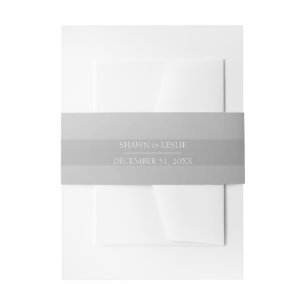 Silver Stripes Wedding Belly Band Uitnodigingen Wikkel