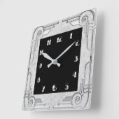 Silver Style Art Deco Square wandklok Vierkante Klok (Hoek)