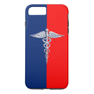 Silver Style Caduceus Medical Symbol League iPhone 8 Plus / 7 Plus Hoesje