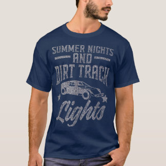 Silver Summer Nights Dirt Track Lights Fun Racing T-shirt