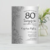 Silver Surprise 80th Birthday Party Kaart (Staand voorkant)
