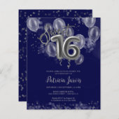 Silver Sweet 16 Bday-ballonnen (Voorkant / Achterkant)