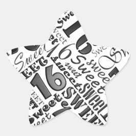 Silver Sweet Sixteen Birthday Party Sticker