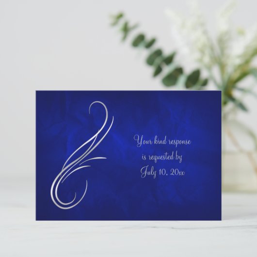 Silver Swirl Bleu Clair Mariage RSVP (Debout devant)