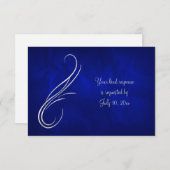 Silver Swirl Bleu Clair Mariage RSVP (Devant / Derrière)