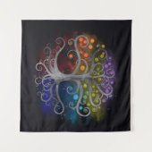 Silver Swirl-boom Wandkleed (Voorkant (horizontaal))