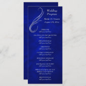 Silver Swirl Bright Blue Wedding Programma (Voorkant / Achterkant)