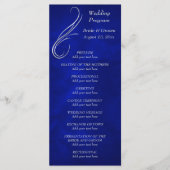 Silver Swirl Bright Blue Wedding Programma (Voorkant)