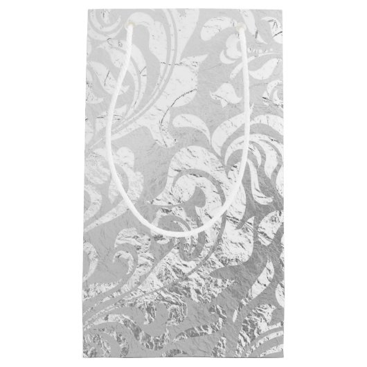 Silver Swirl Gift Bag Klein Cadeauzakje (Voorkant)