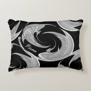 Silver Swirl Pisces Horoscope Decoratief Kussen