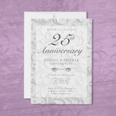 Silver Swirls 25e bruiloft Jubileum uitnodiging