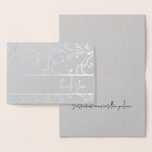 Silver Swirls Dank je Folie Kaarten