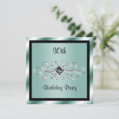 Silver Swirls & Diamond 30e verjaardagsfeestje Kaart (Staand voorkant)