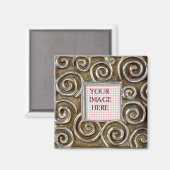 Silver Swirls Lijst Sjabloon Magneet (Voorkant / Achterkant)