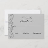 Silver Swirls Wedding RSVP of de Uitnodiging van d (Voorkant)
