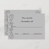 Silver Swirls Wedding RSVP of de Uitnodiging van d (Voorkant / Achterkant)
