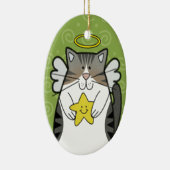 Silver Tabby Angel Cat met Star Ornament (Rechts)