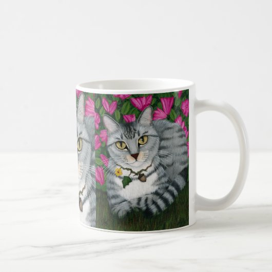 Silver Tabby Cat Azalea Garden Cat Mok (Rechts)