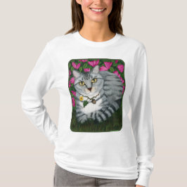Silver Tabby Cat Garden Cat Fantasy Art Shirt
