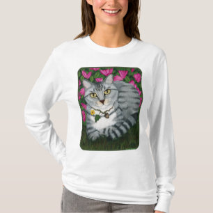 Silver Tabby Cat Garden Cat Fantasy Art Shirt