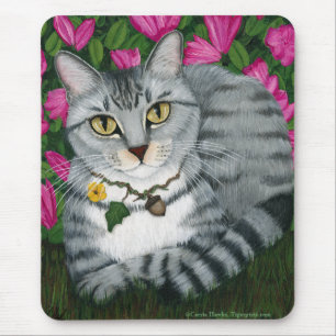 Silver Tabby Cat Garden Cat Mousepad Muismat