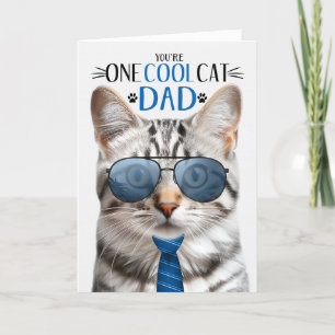 Silver Tabby Cat Vaderdag One Cool Cat Feestdagen Kaart