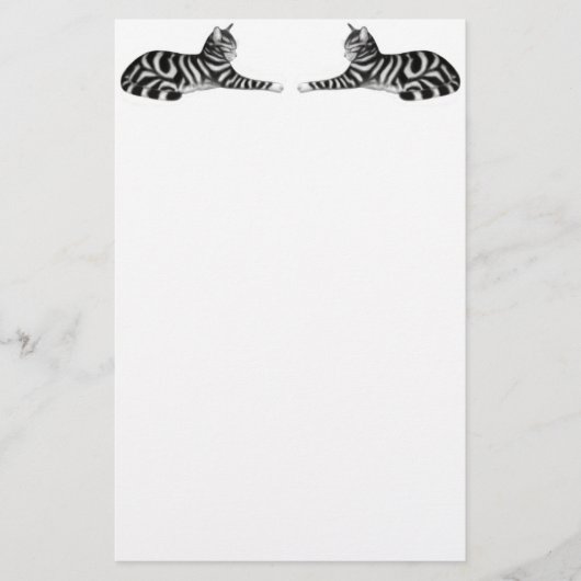 Silver Tabby Cats Stationery Briefpapier (Voorkant)