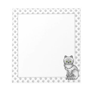Silver Tabby Chinchilla Gray Persian Cat & Paws Notitieblok