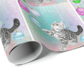 Silver tabby kitten Kerstmis Cadeaupapier (Rol Hoek)
