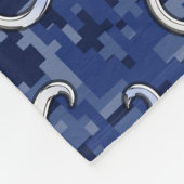 Silver Taurus Zodiac Sign Navy Blue Digital Camo Fleece Deken (Hoek)