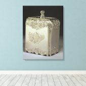 Silver tea canister van Paul de Lamerie Canvas Afdruk (Insitu (Houten vloer))