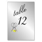 Silver Tennis Thème Numéro de table (Dos)
