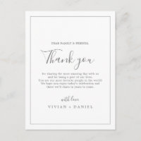 Silver Thank You Reception Card minimaliseren