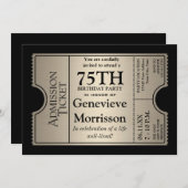 Silver Ticket Style 75e anniversaire Invitation de (Devant / Derrière)