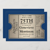 Silver Ticket Style 75e anniversaire Invitation de (Devant / Derrière)