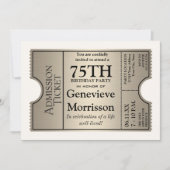 Silver Ticket Style 75e anniversaire Invitation de (Devant)