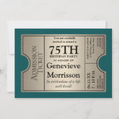 Silver Ticket Style 75e anniversaire Invitation de (Devant)