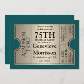 Silver Ticket Style 75e anniversaire Invitation de (Devant / Derrière)