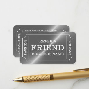 Silver Ticket Style Referral Kaart