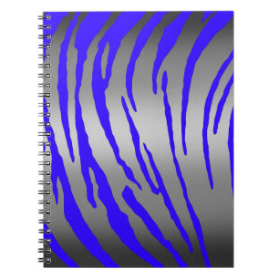 Silver Tiger Stripes Blue Notitieboek