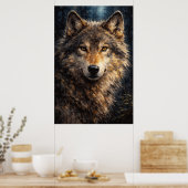 Silver Timber | Wolf Wildlife Art | Poster (Cuisine)
