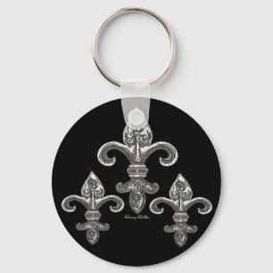 Silver tone Fleur De Lys Sleutelhanger