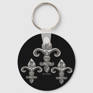 Silver tone Fleur De Lys Sleutelhanger