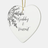 Silver Tone Snowflake Winter Wedding Keramisch Ornament (Links)