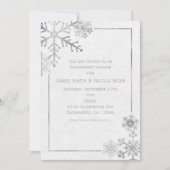 Silver Tone Snowflakes Invitation hiver de vacance (Devant)